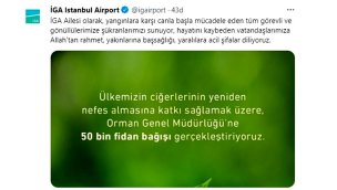 İGA'dan Orman Genel Müdürlüğü'ne 50 bin fidan bağışı