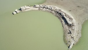 Baraj suları çekildi, Augusta Antik Kenti ortaya çıktı!