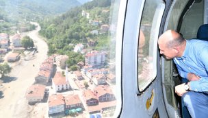 Bakan Soylu, Kastamonu'da sel bölgesini havadan inceledi