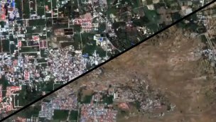 Endonezya'da meydana gelen depremin şiddeti uydu görüntülerine yansıdı!