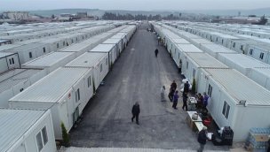 Antakya'da 290 konteyner evden oluşan barınma alanı afetzedelerin kullanımına açıldı