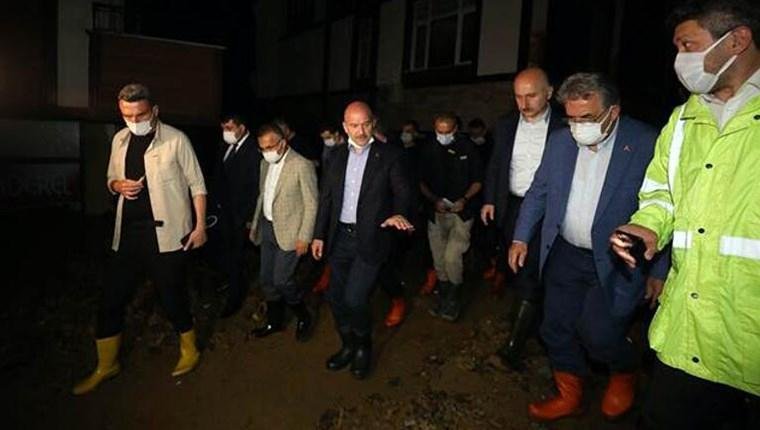 Rize'de sel bilançosu ağırlaşıyor! Bakanlar bölgede!