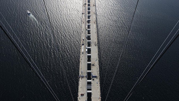 1915 Çanakkale Köprüsü 318 metre yükseklikten görüntülendi