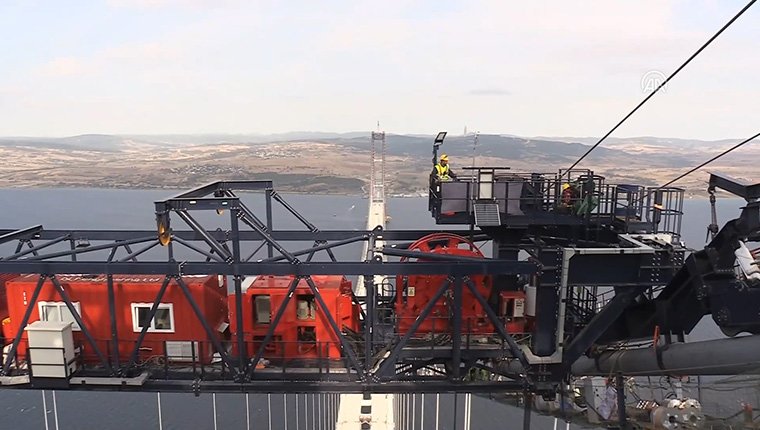 1915 Çanakkale Köprüsü 318 metrelik kulesinden işte böyle görüntülendi!