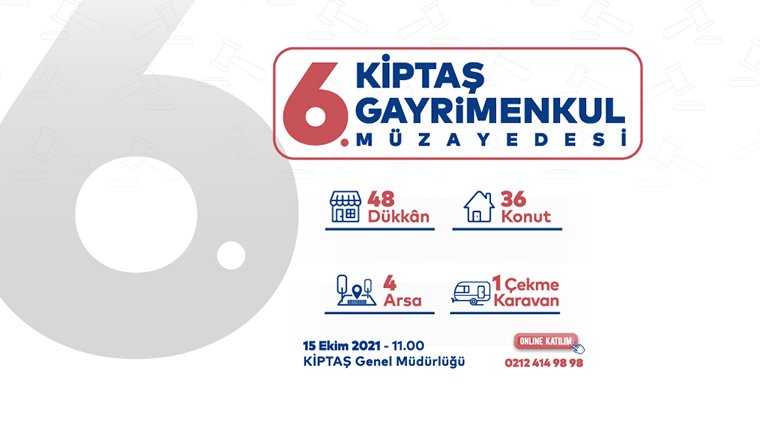 KİPTAŞ 6. Gayrimenkul Müzayedesi 15 Ekim'de yapılacak!