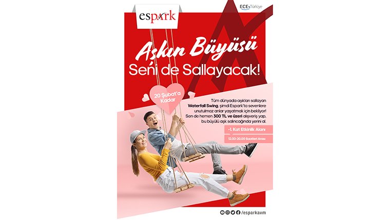 Espark AVM'de 14 Şubat'a özel Aşk Şelalesi!