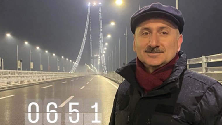 Bakan Karaismailoğlu gün doğumunu 1915 Çanakkale Köprüsü'nde karşıladı