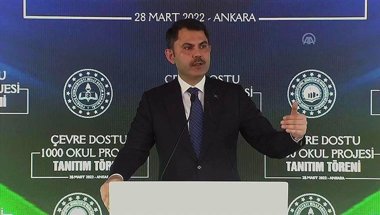 Bakan Kurum Çevre Dostu Bin Okul Projesi tanıtım töreninde konuştu