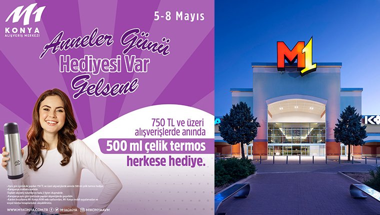 M1Konya AVM'den Anneler Günü'ne özel hediye çelik termos!