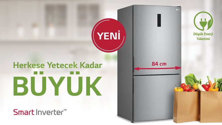 LG’den büyük ailelere özel geniş buzdolabı!