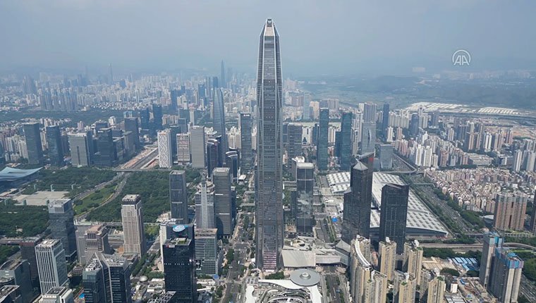 Çin’in Shenzhen kentindeki Ping An Uluslararası Finans Merkezi havadan görüntülendi
