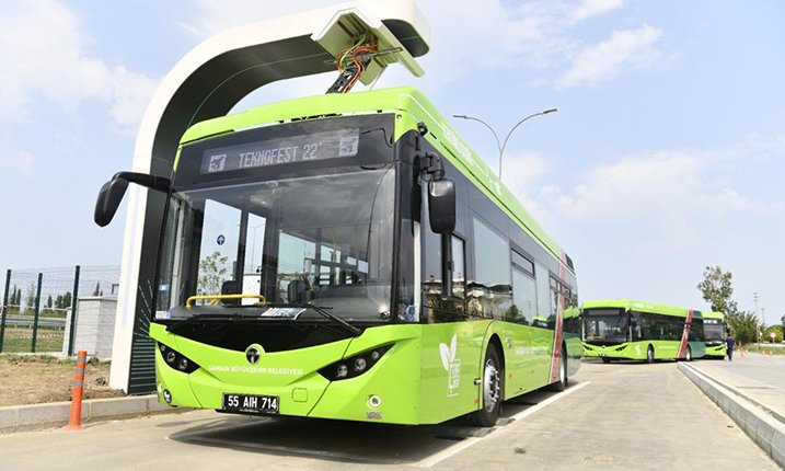 Samsun'da elektrikli otobüsler şehir içi yolcu taşımaya başladı