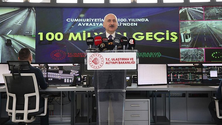 Avrasya Tüneli'nden 100 milyonuncu araç geçti