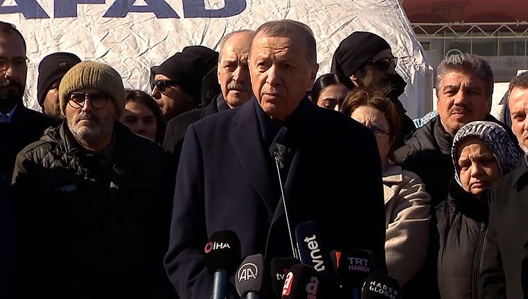 Cumhurbaşkanı Erdoğan deprem bölgesinde