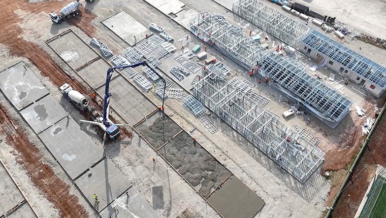 Adıyaman'daki geçici barınma alanı havadan görüntülendi