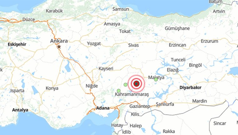 Kahramanmaraş'ta 4,3 büyüklüğünde deprem