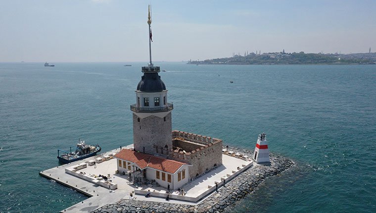 Kız Kulesi, açılış öncesi havadan görüntülendi!