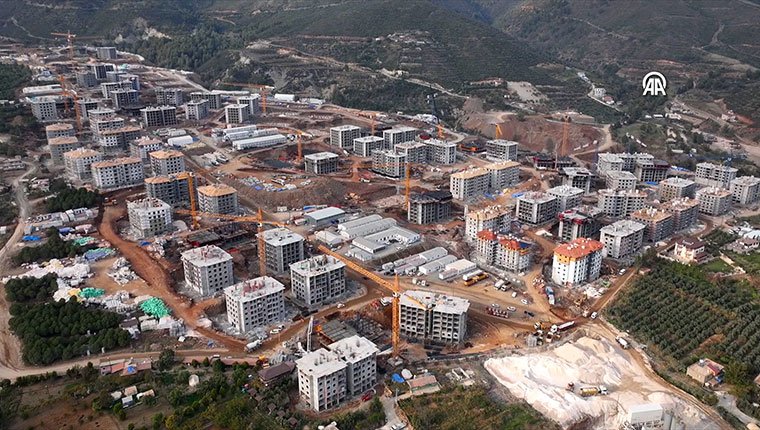 Hatay kalıcı deprem konutları inşaatı havadan görüntülendi!