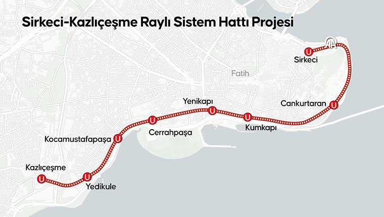 Sirkeci-Kazlıçeşme Raylı Sistem Hattı açıldı