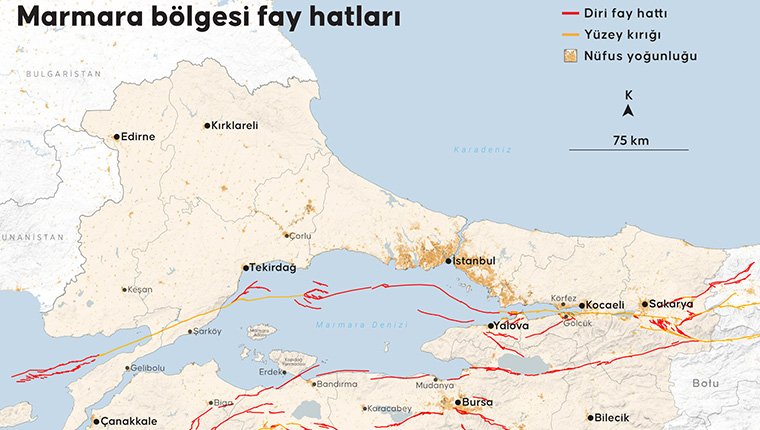 Türkiye'nin 4 bölgesindeki fay hatları!