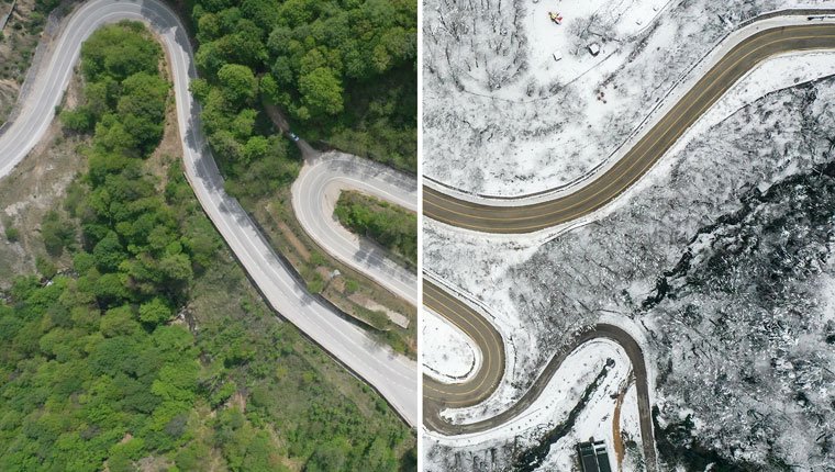 Uludağ'ın kıvrımlı yolları her mevsim çok güzel!