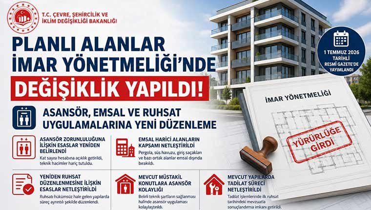 Asansör, emsal ve ruhsat uygulamalarında yeni düzenleme yapıldı