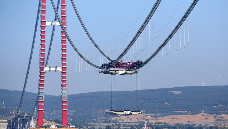 1915 Çanakkale Köprüsü'nde 3. tabliye montajı başladı
