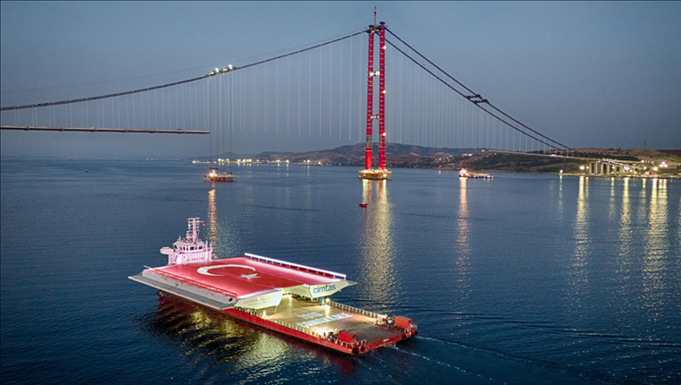 1915 Çanakkale Köprüsü'nün son tabliyesi şantiye alanında!