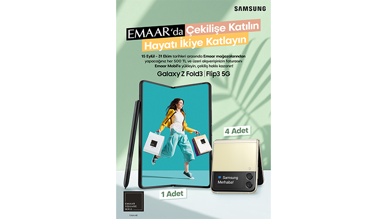 Emaar AVM'deki alışverişlerinize Galaxy Z Fold3 5G kazanma şansı