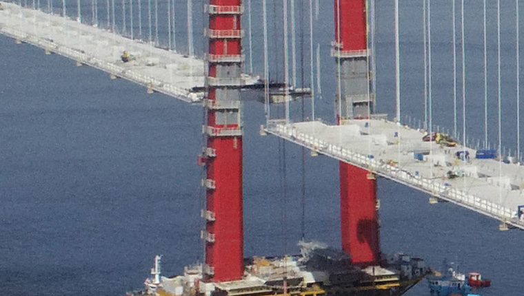1915 Çanakkale Köprüsü'nün tabliye montajları tamamlanma aşamasına geldi