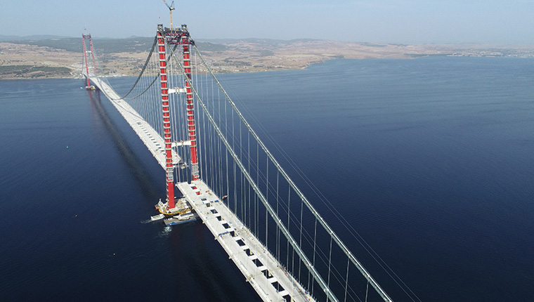 1915 Çanakkale Köprüsü'nün tabliye montajları tamamlanmak üzere!