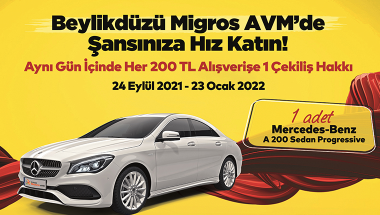 Beylikdüzü Migros AVM’de Mercedes kazanma şansı!