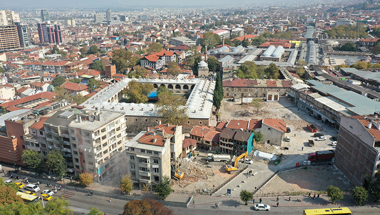 Bursa Hanlar Bölgesi'nde düzenleme çalışmaları sürüyor