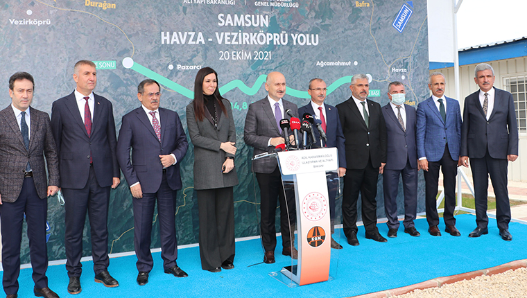 Bakan Karaismailoğlu, Havza-Vezirköprü kara yolunu inceledi