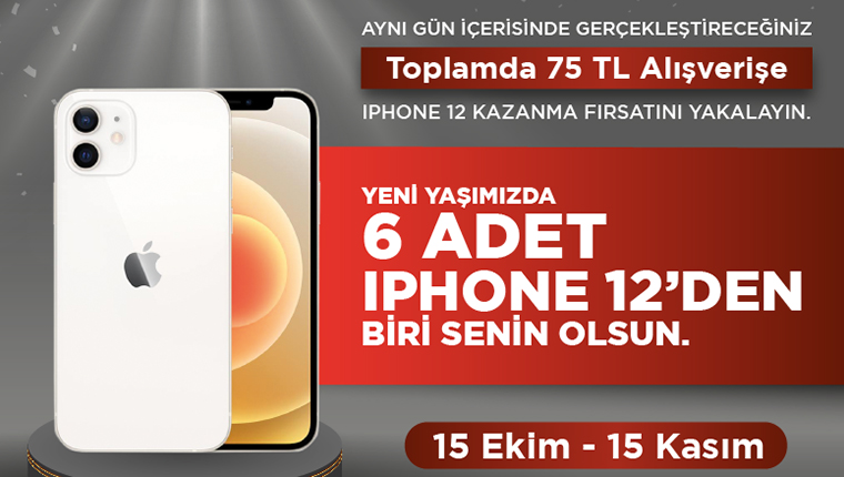14 Burda AVM 6 adet iPhone 12 kazandırıyor