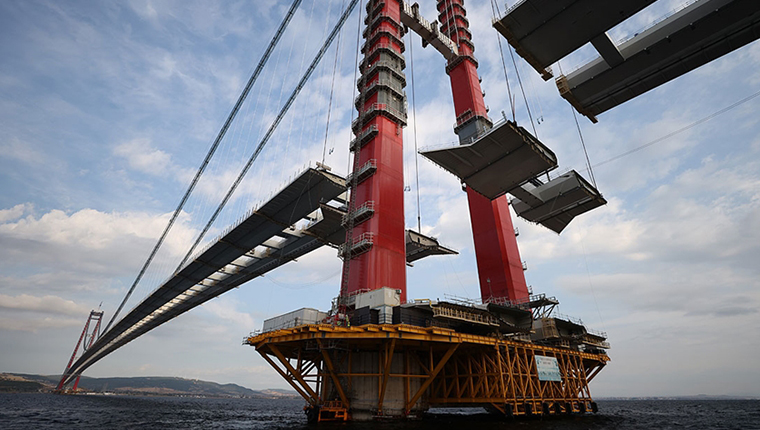 1915 Çanakkale Köprüsü'nde son tabliye bu hafta yerleştirilecek
