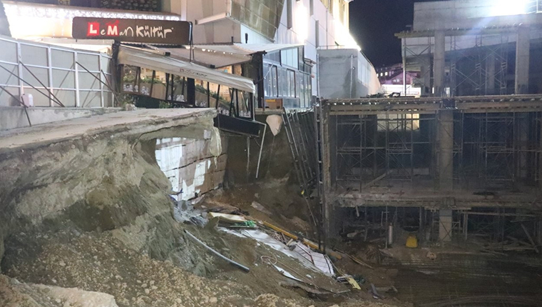 Bolu'da inşaat alanının yanındaki kafe çöktü