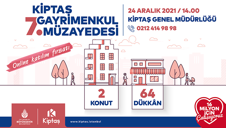 KİPTAŞ 7. Gayrimenkul Müzayedesi 24 Aralık’ta!