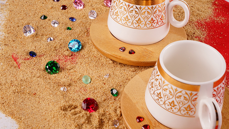 Bambum Ottoman Zirconia kahve takımı satışta!