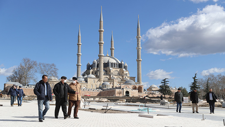Selimiye Camisi meydan düzenlemesi Ramazan Bayramı'nda tamamlanacak