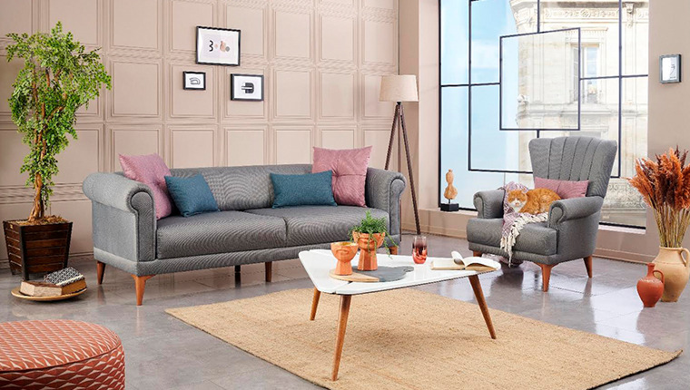 Kilim Mobilya'nın Rome Koltuk Takımı ile zamansız yaşam alanları 
