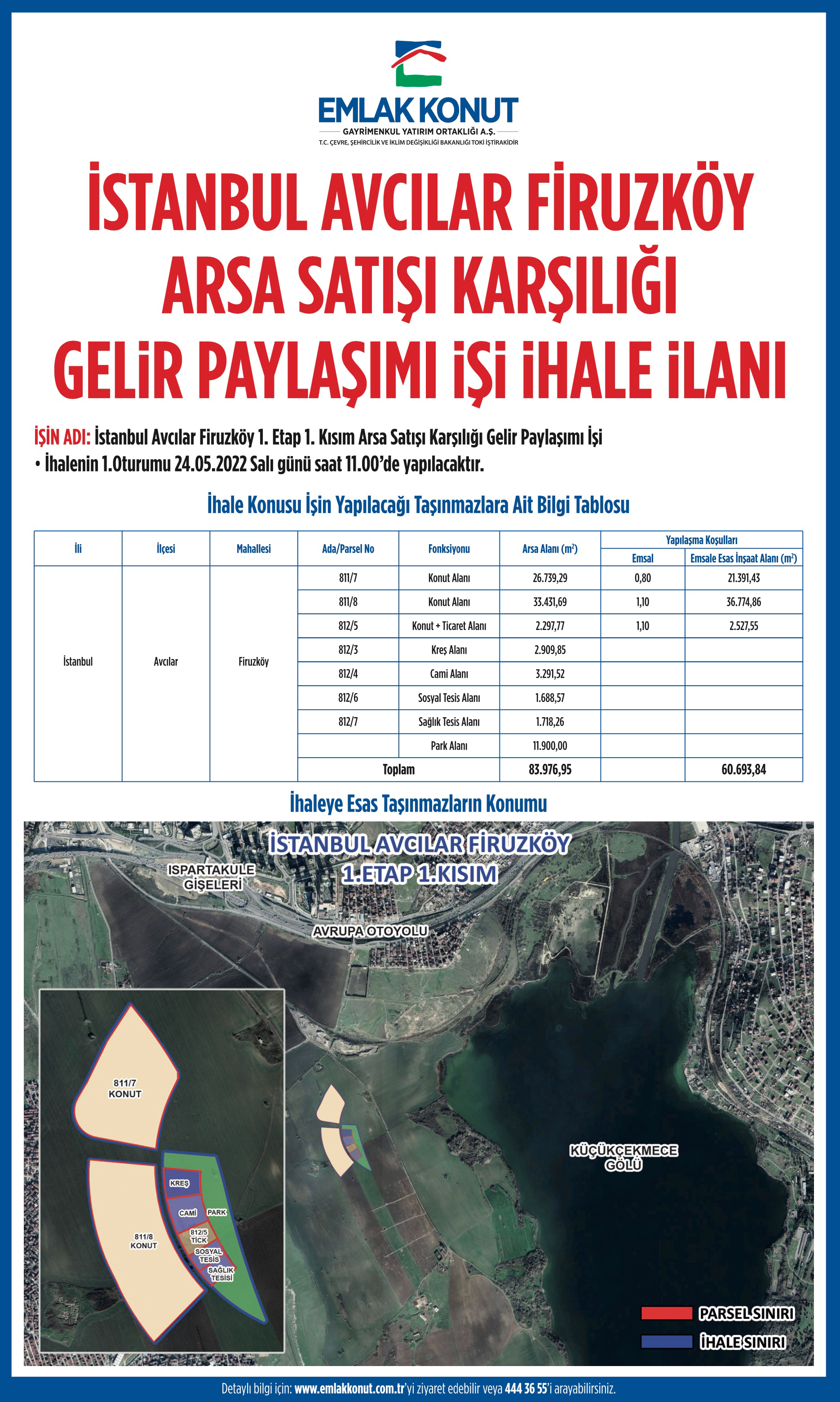 emlak konut avcılar firuzköy arsa ihalesi