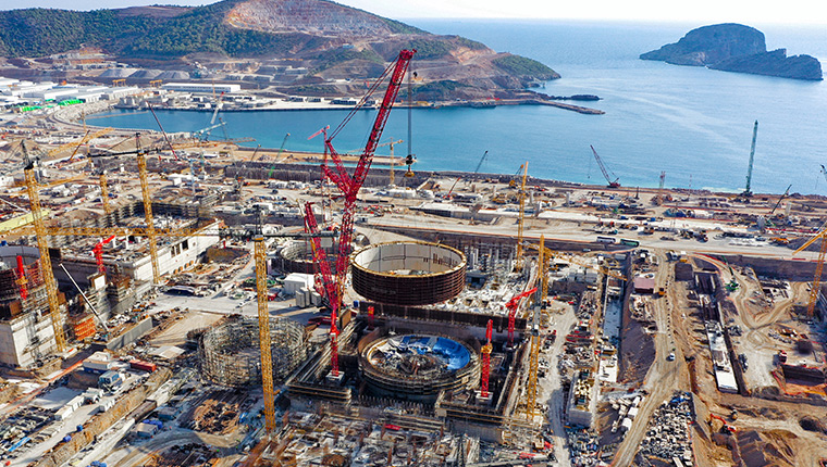 Akkuyu NGS'nin 3. ünitesinde iç koruma kabuğunun inşaatı devam ediyor