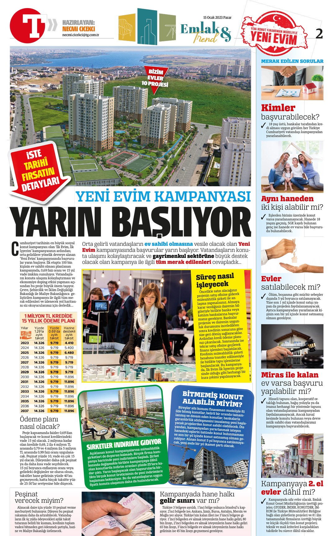 türkiye gazetesi necmi çiçekçi yeni evim kampanyası haberi