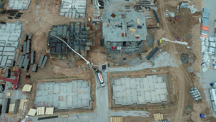 Malatya'da deprem konutlarının yapımı devam ediyor!