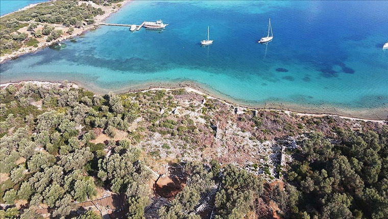 Sedir Adası'ndaki antik surlar ve tiyatro gün yüzüne çıkarılıyor!