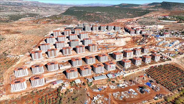 Pazarcık'ta yükselen afet konutları havadan görüntülendi!